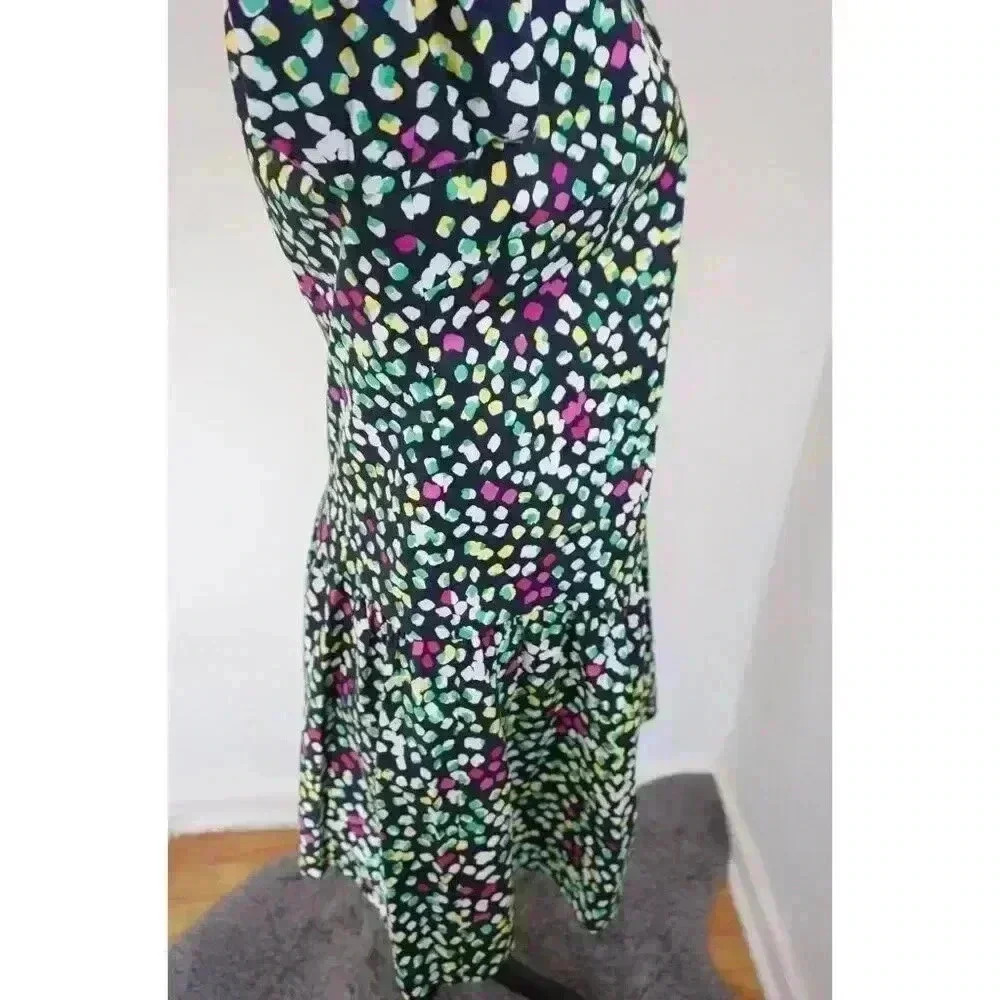 DKNY Drop Waist Printed Cotton Poplin Shirt Dress - Size 10 - Picture 15 of 16